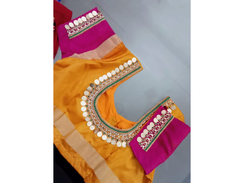 Finished Aari embroidery designs by students